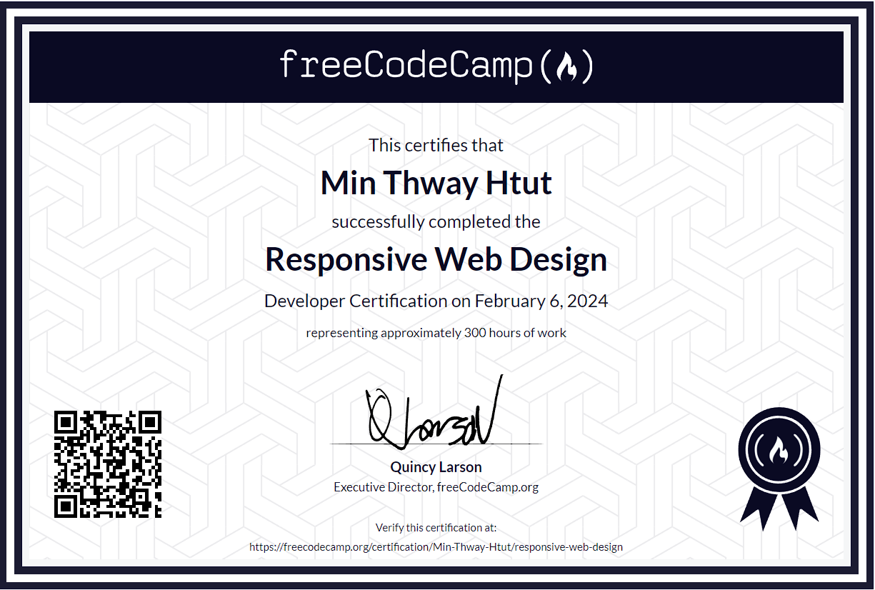 freeCodeCamp Frontend Certificate