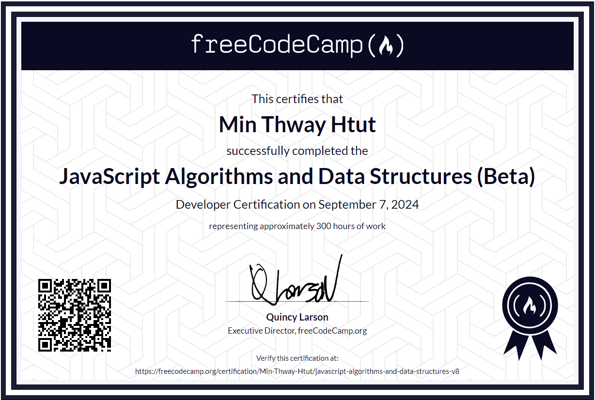 freeCodeCamp javaScript Certificate